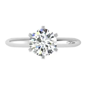 6 Prong Diamond Solitaire Engagement Ring