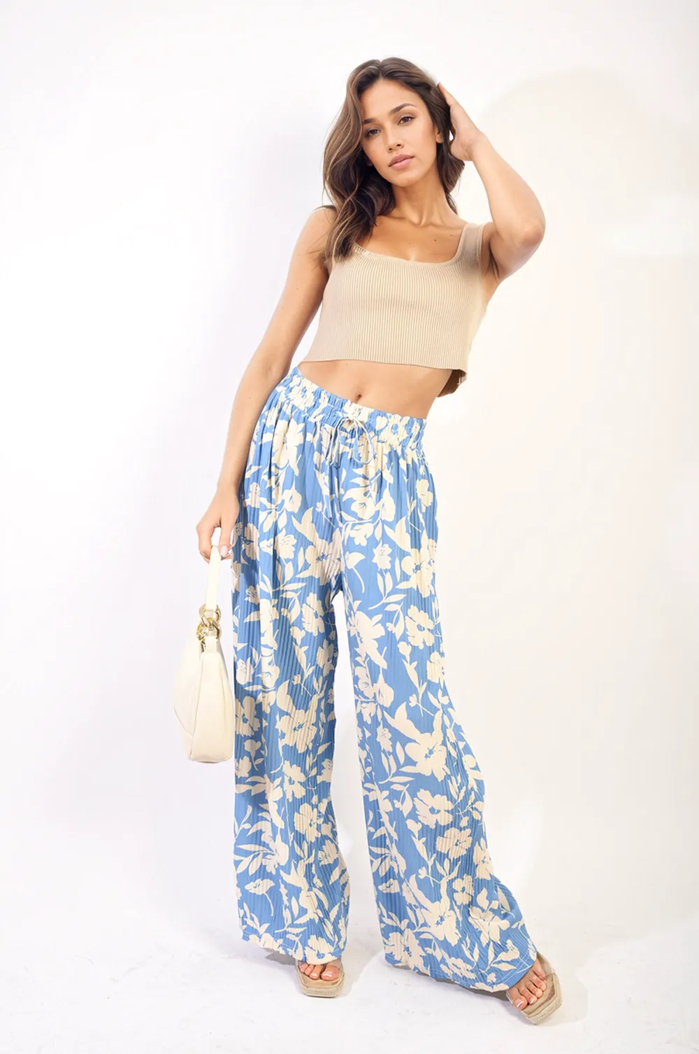 Abstract Pattern Wide Leg Trousers