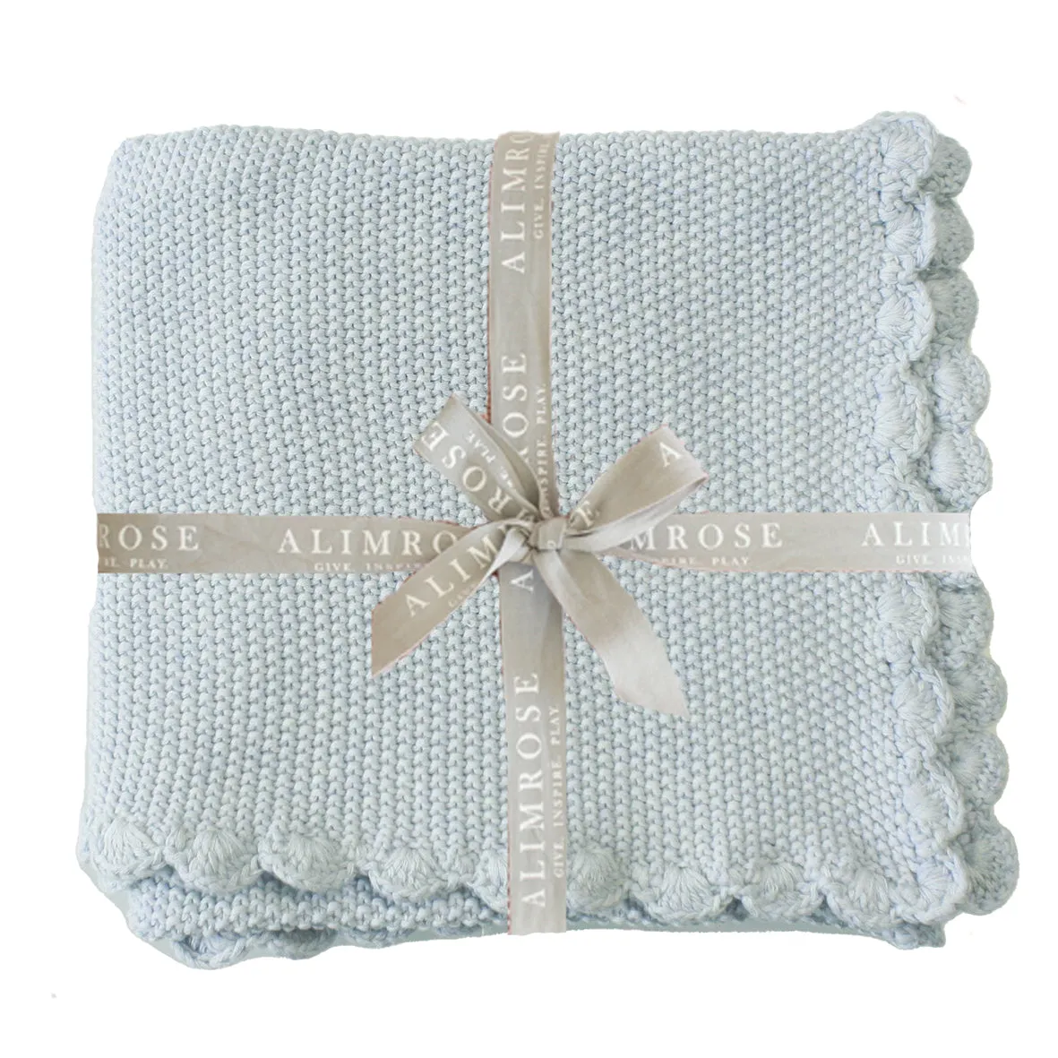 Alimrose Organic Mini Moss Stitch Baby Blanket - Powder Blue