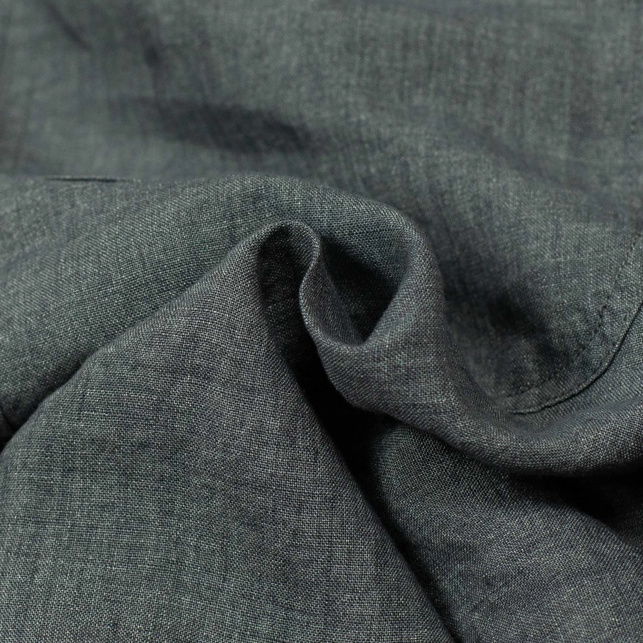 Belted trousers in lead grey Italian linen