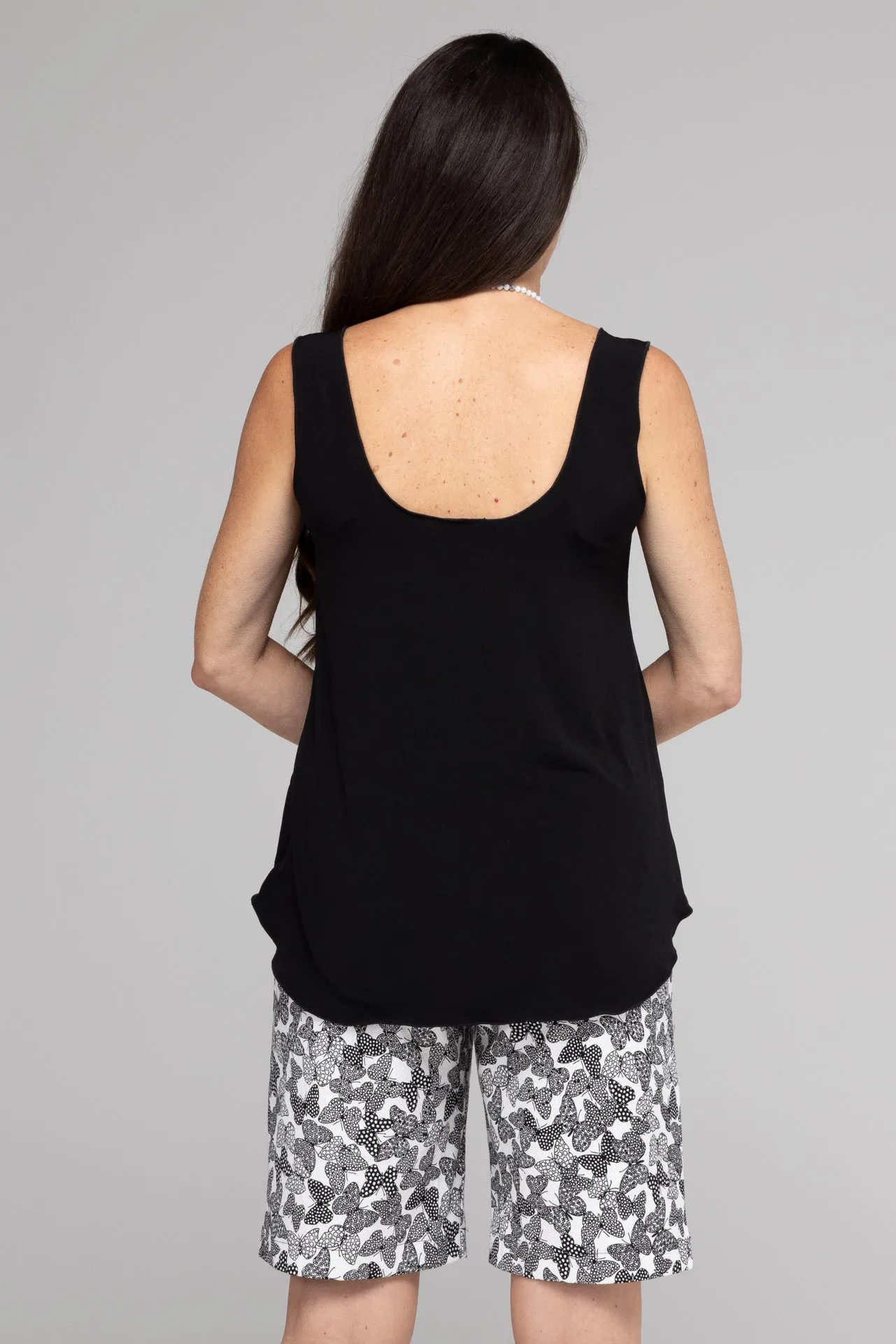 Black Microfibre Singlet Top