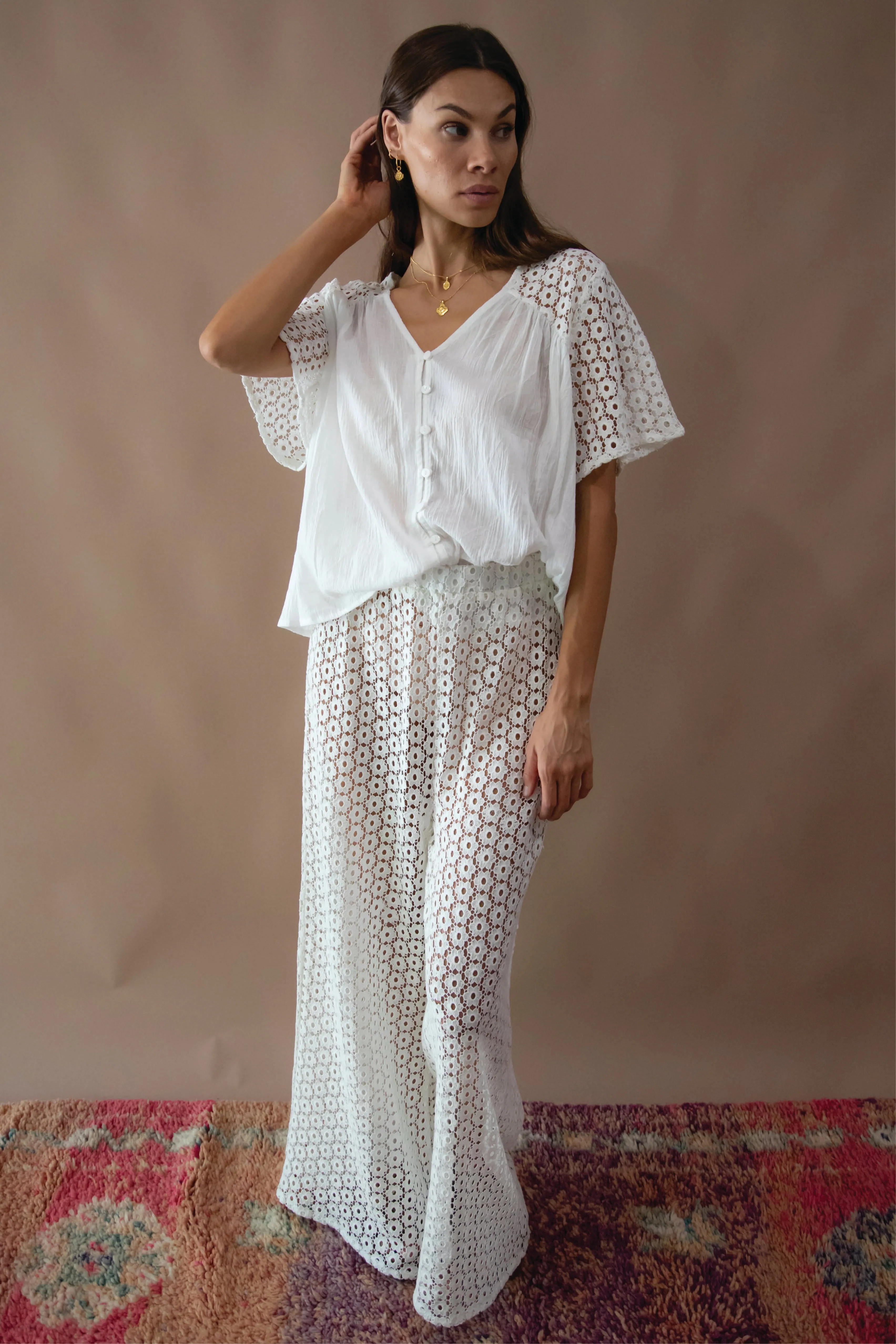 Brigette Lace Pants - Ivory