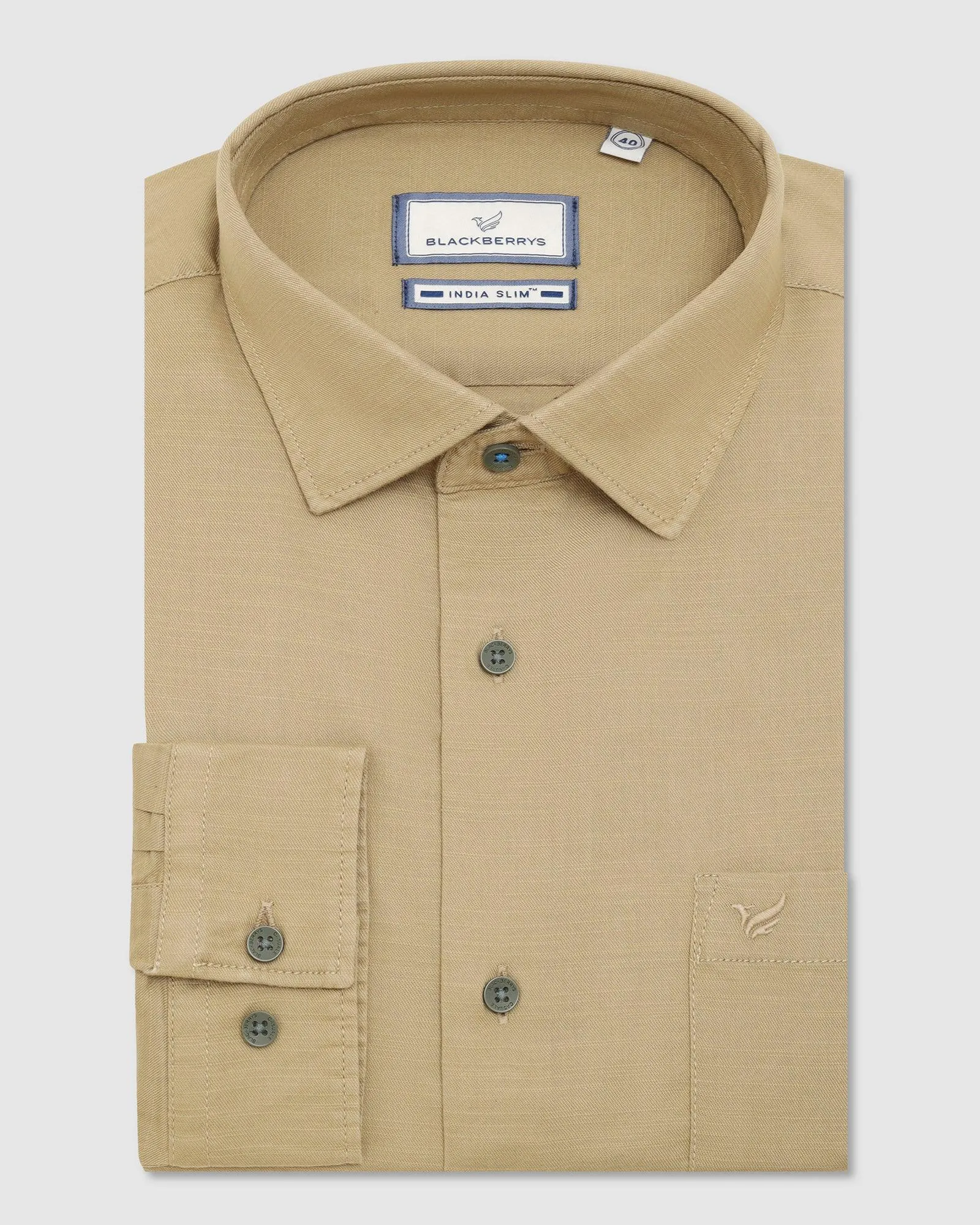 Casual Green Solid Shirt - Creta