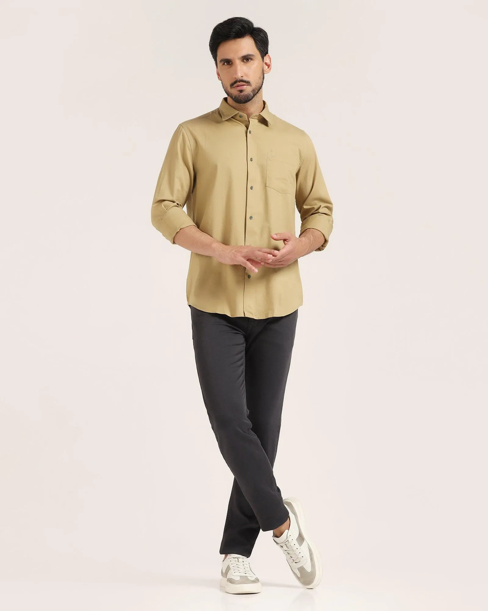 Casual Green Solid Shirt - Creta