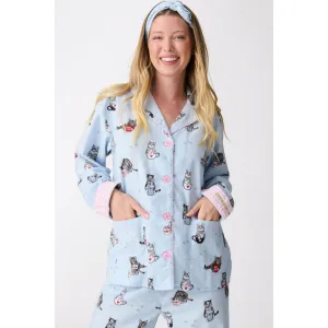 COFFEE & CAT NAPS FLANNEL PJ SET