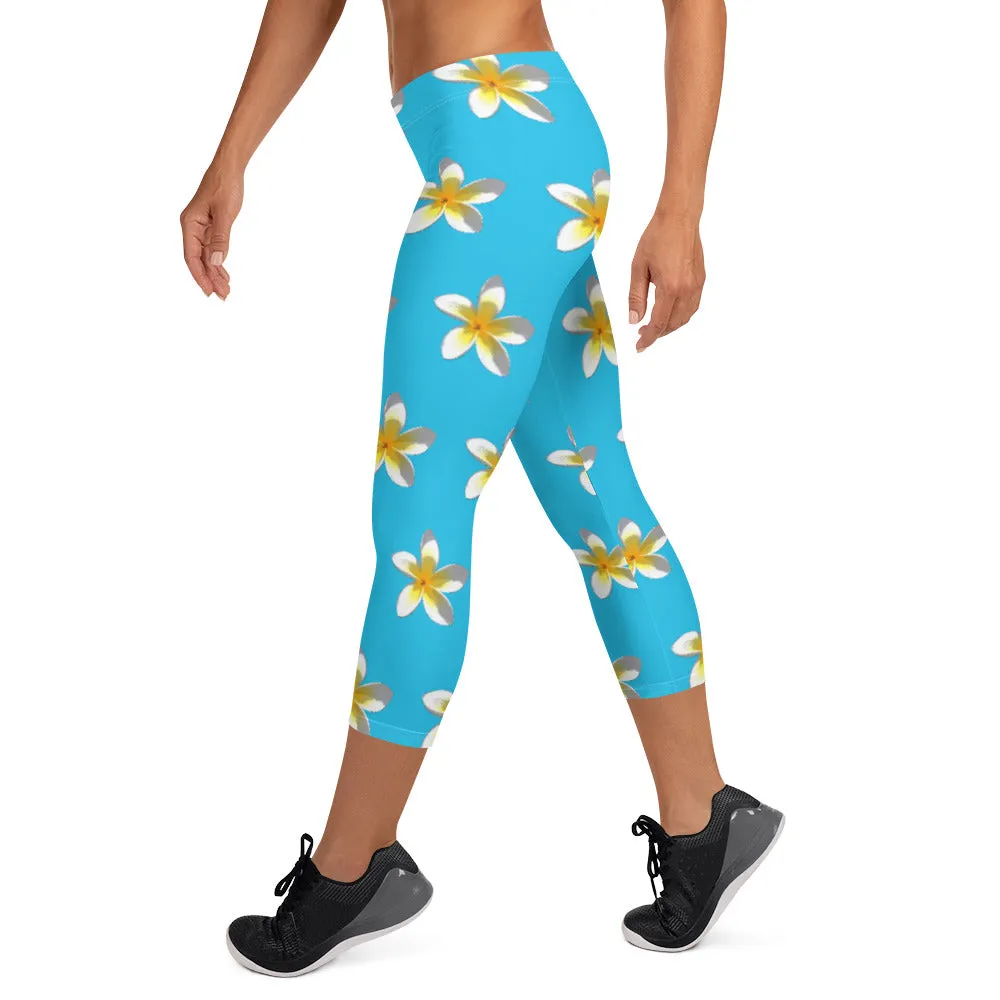 Descendants of the Island Plumeria No. 2 Capri Leggings