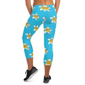 Descendants of the Island Plumeria No. 2 Capri Leggings