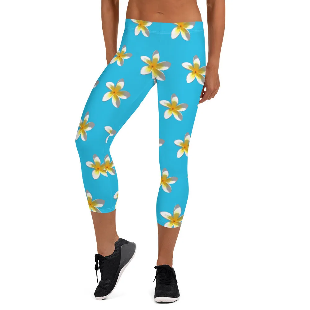 Descendants of the Island Plumeria No. 2 Capri Leggings