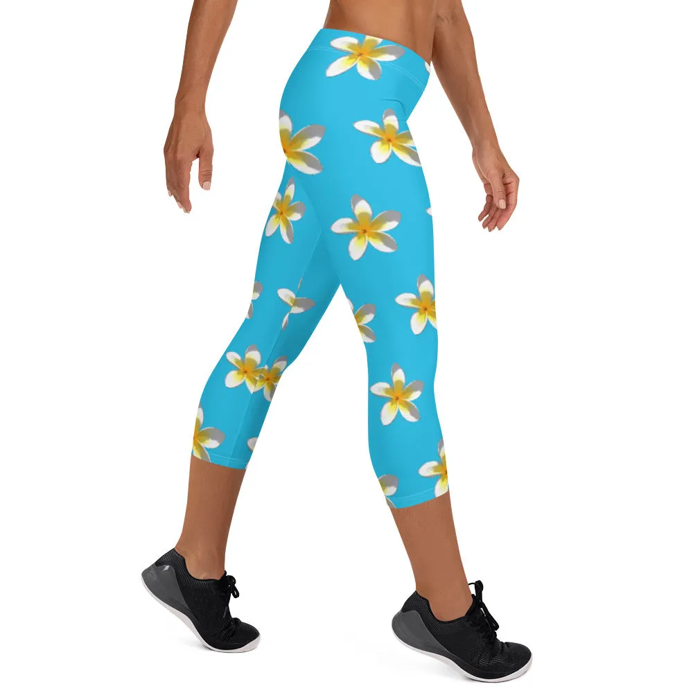 Descendants of the Island Plumeria No. 2 Capri Leggings