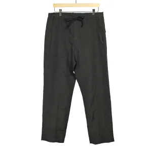 Drawstring baker pants in basalt tropical wool