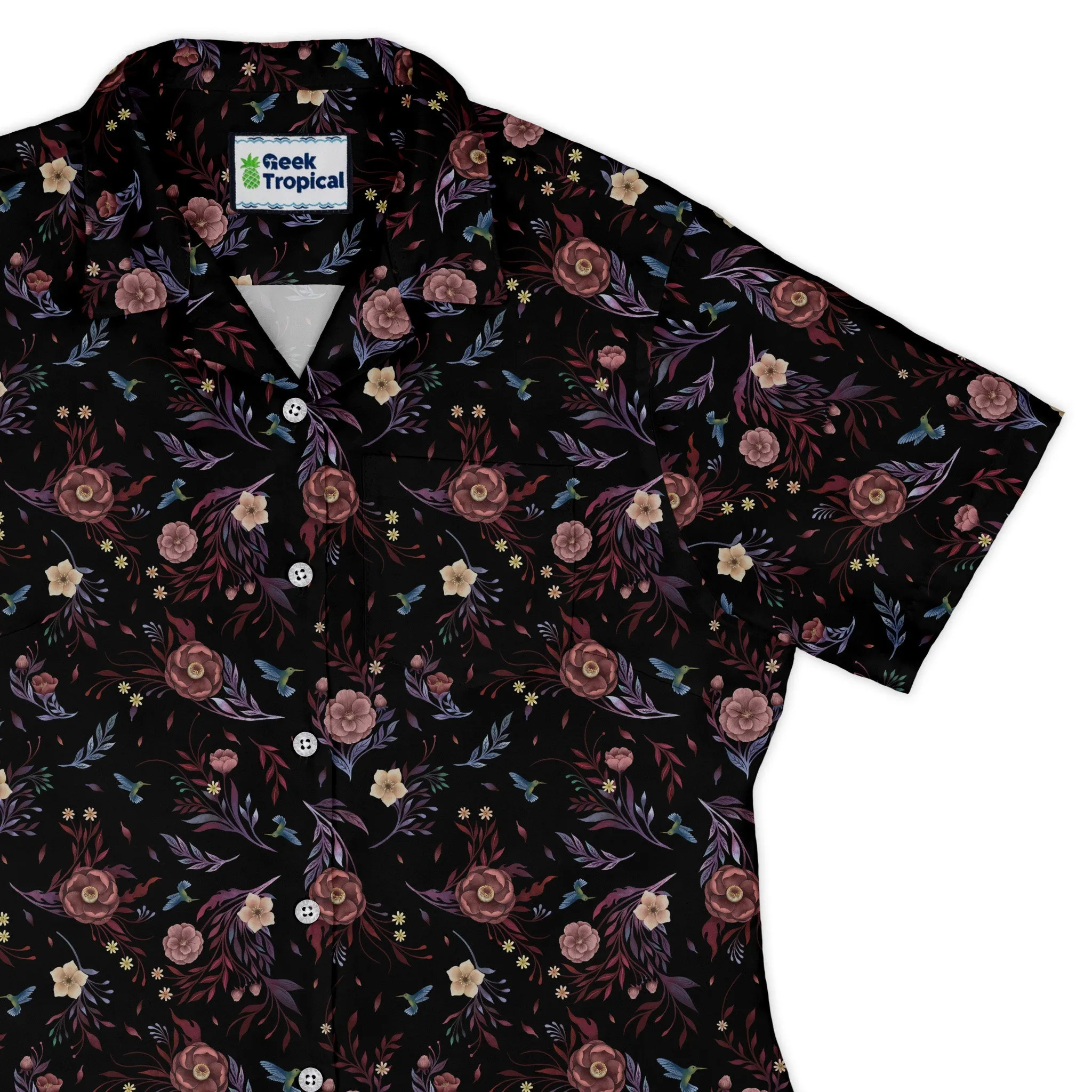 Episodic Camellia Bloom Curvy Button Up Shirt