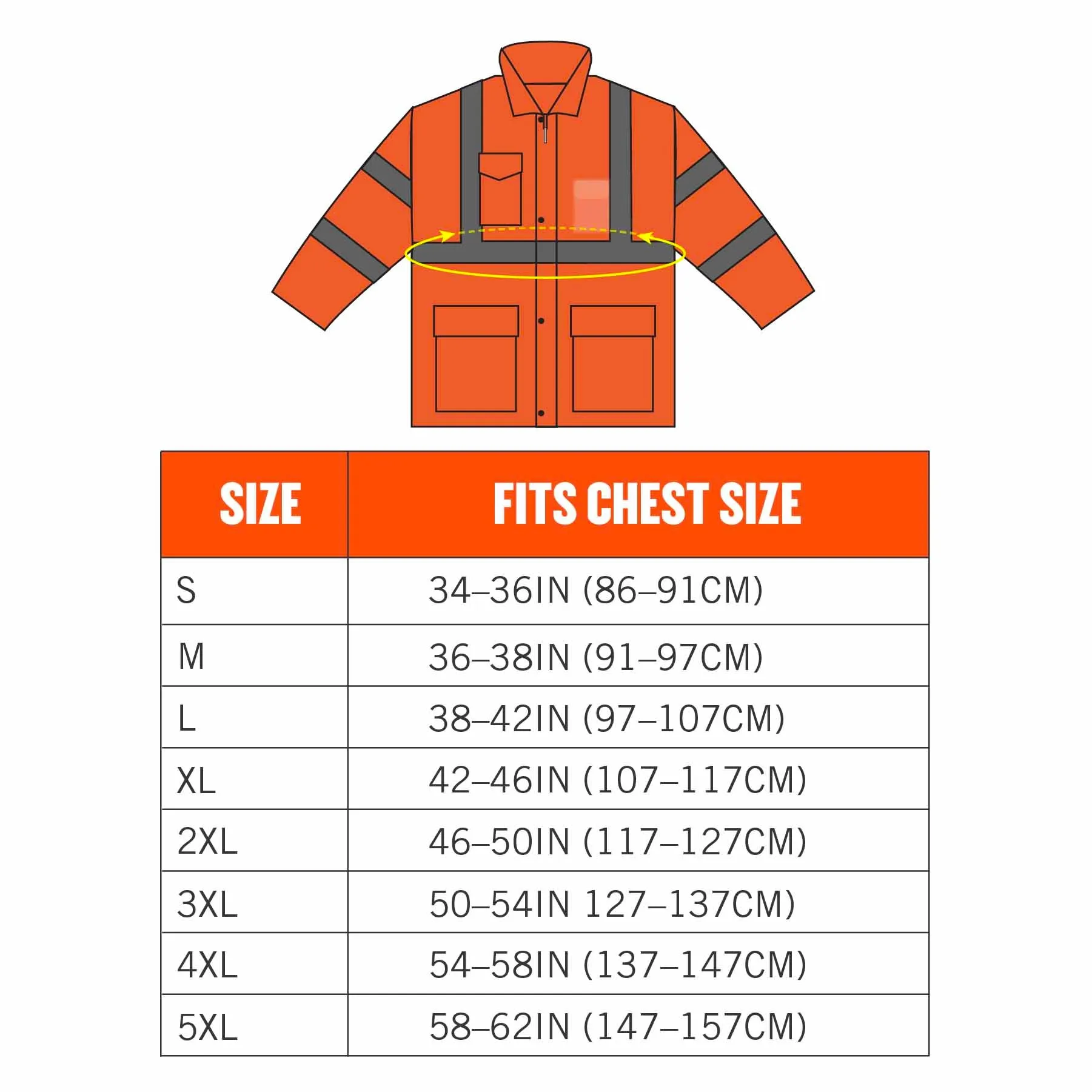 Ergodyne 24364 8366 L Orange Class 3 Lightweight Hi-Vis Rain Jacket