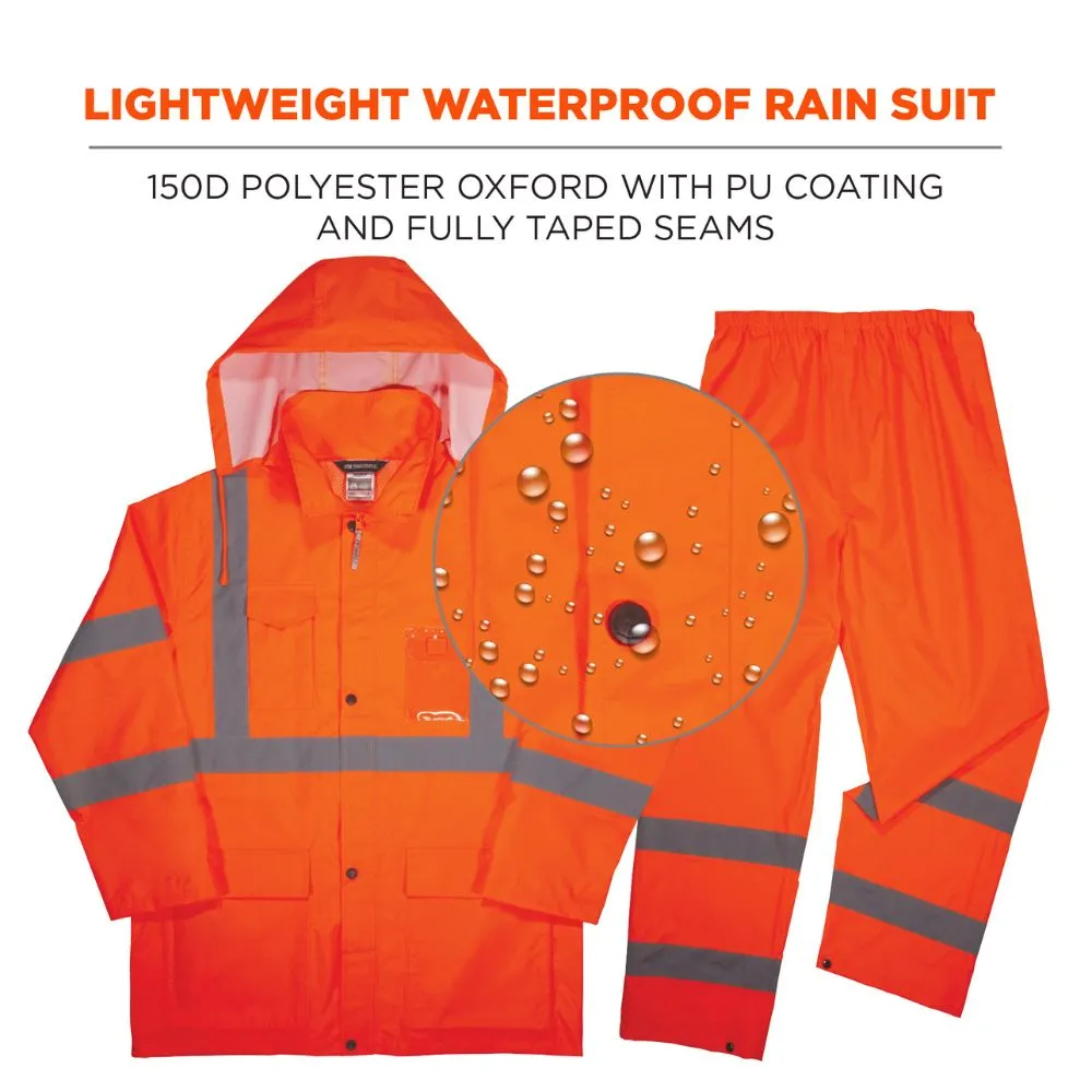 Ergodyne 25336 #8376K 2XL Orange Lightweight HV Rain Suit