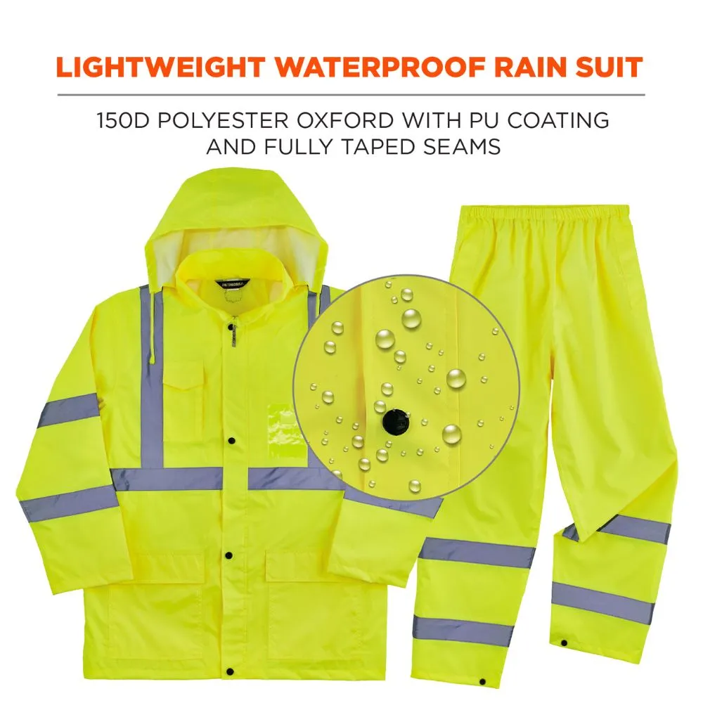 Ergodyne 25436 #8376K 2XL Lime Lightweight HV Rain Suit