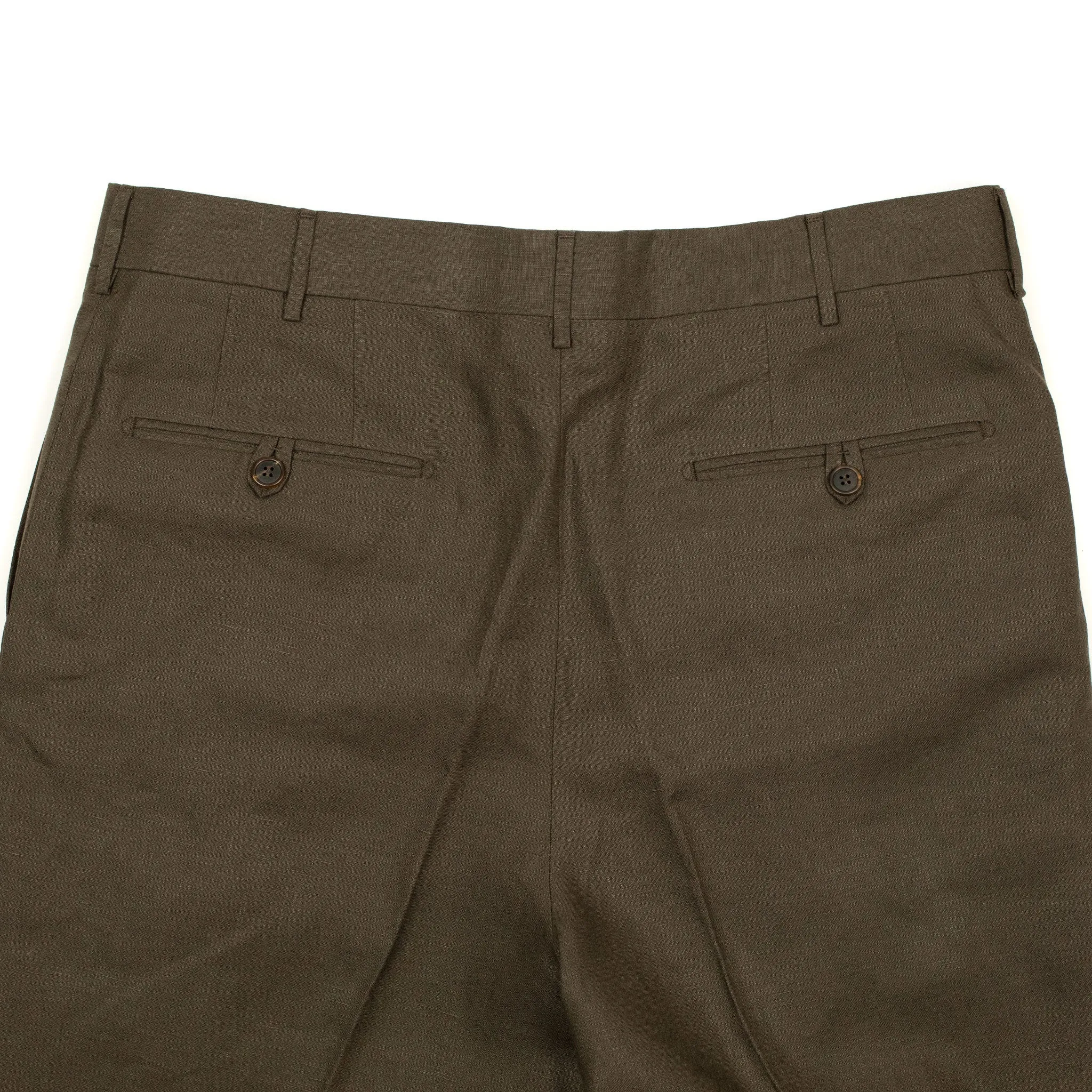 Exclusive Manhattan pleated high-rise wide trousers in chocolate brown Irish linen