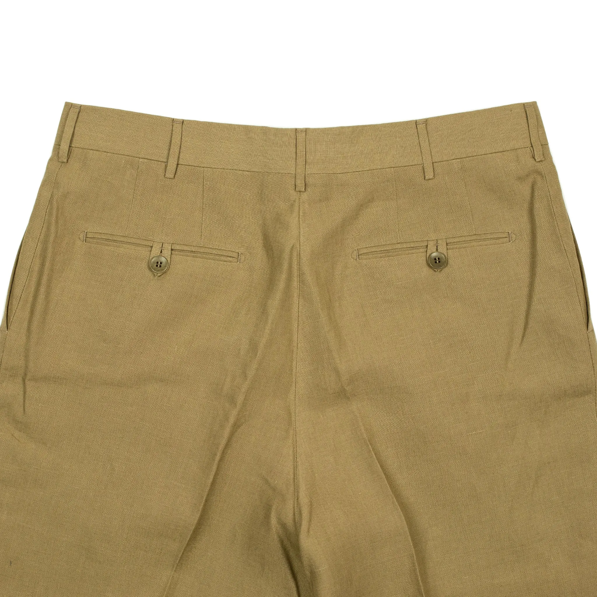 Exclusive "Brooklyn" double-pleated high-rise wide trousers in mocha brown Irish linen