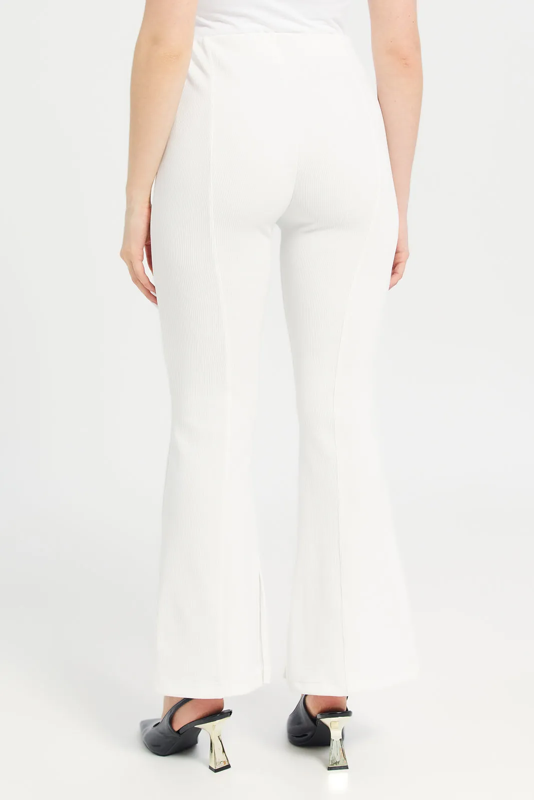 Flared Leg Slit Trouser