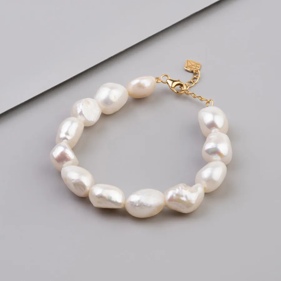 Freshwater Pearl XL Baroque 14K Gold Vermeil Bracelet