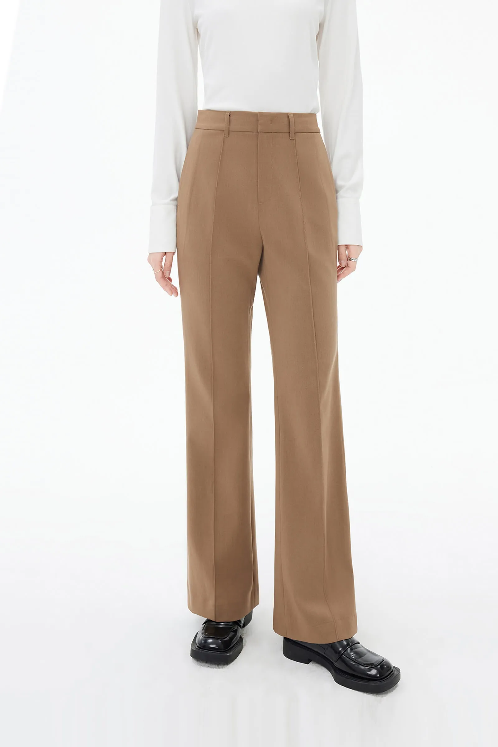 High-Slit Flared Casual Pants