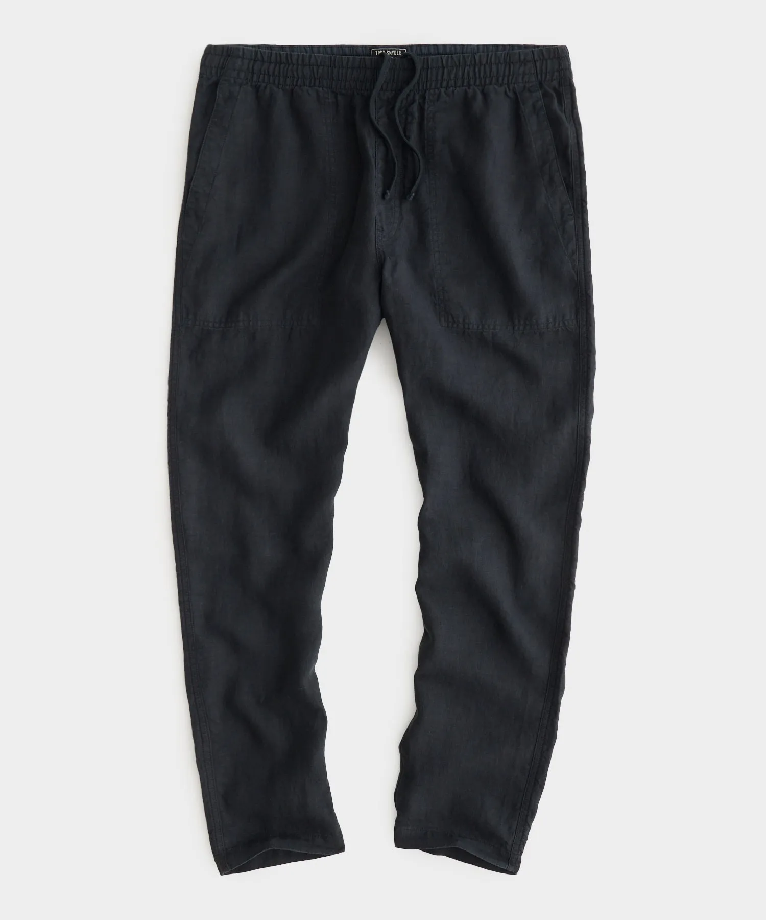 Italian Linen Beach Pant in Pitch Black