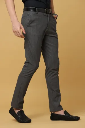 Ivyn Texture Pattern Grey Formal Trousers