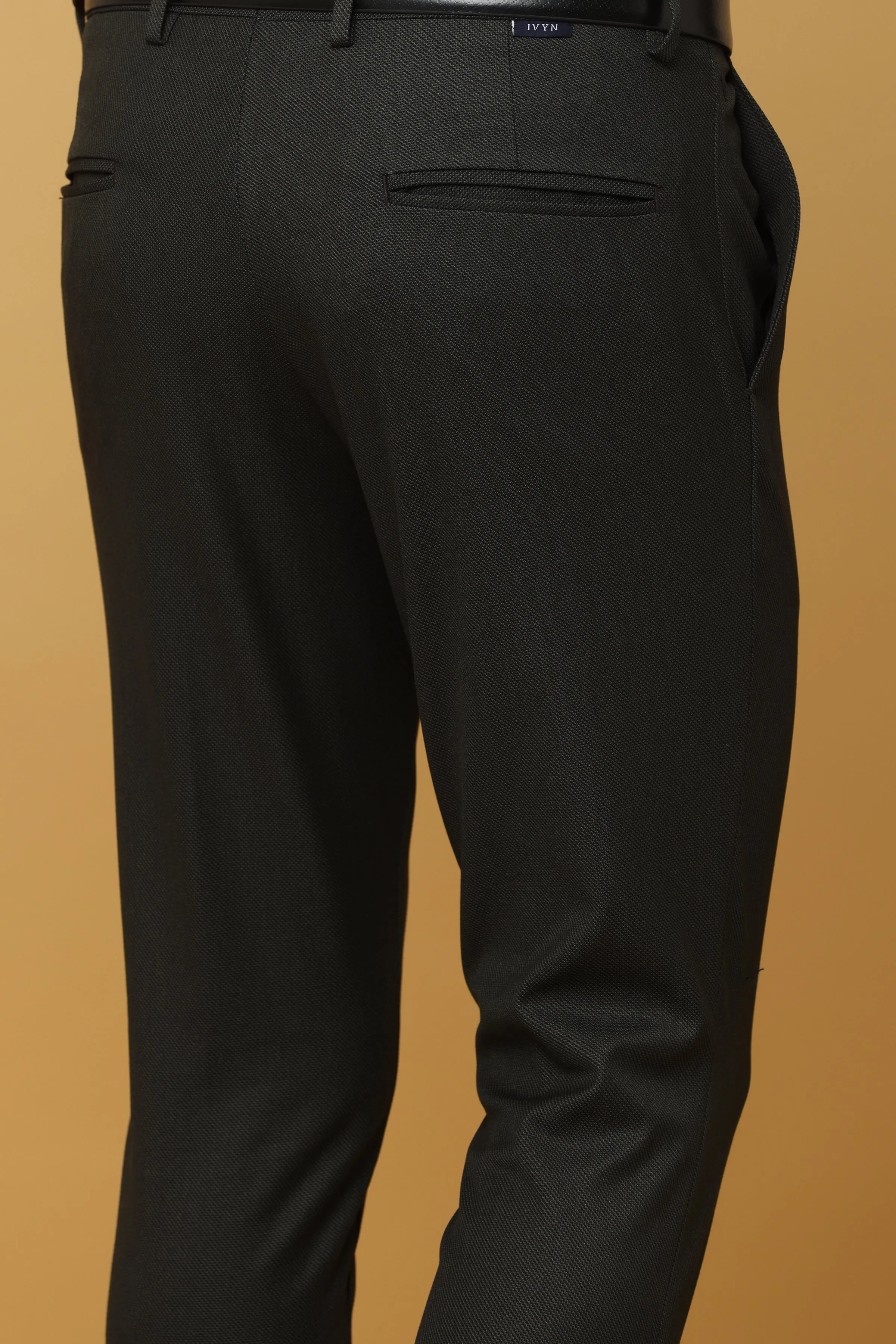 Ivyn Urbane Charcoal Black Formal Trousers