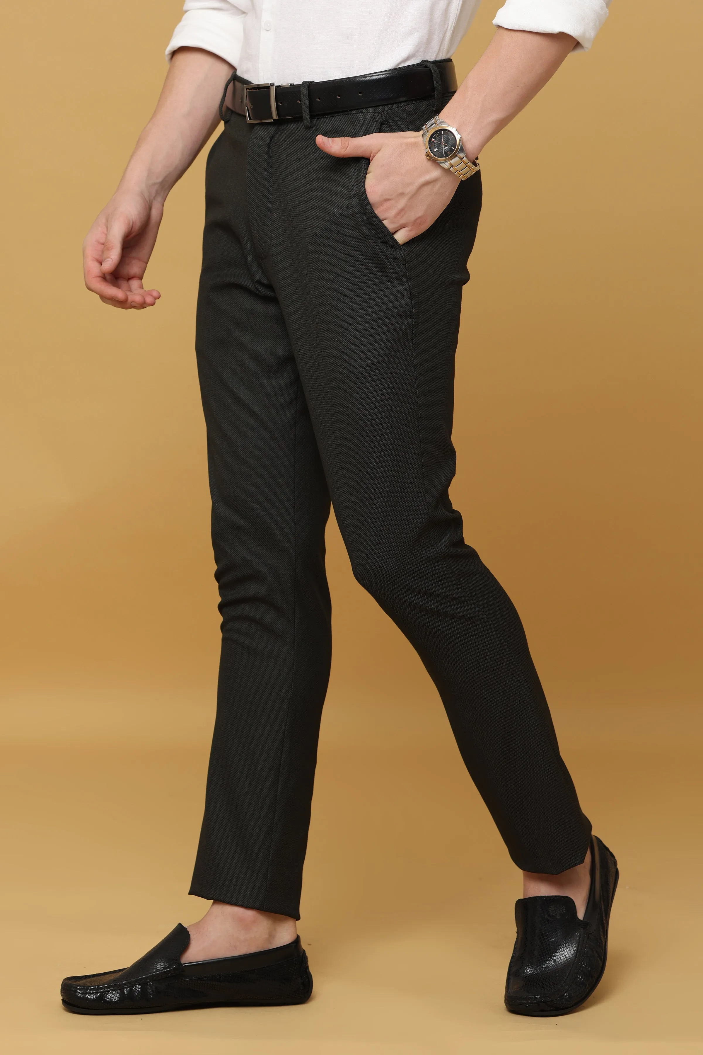 Ivyn Urbane Charcoal Black Formal Trousers