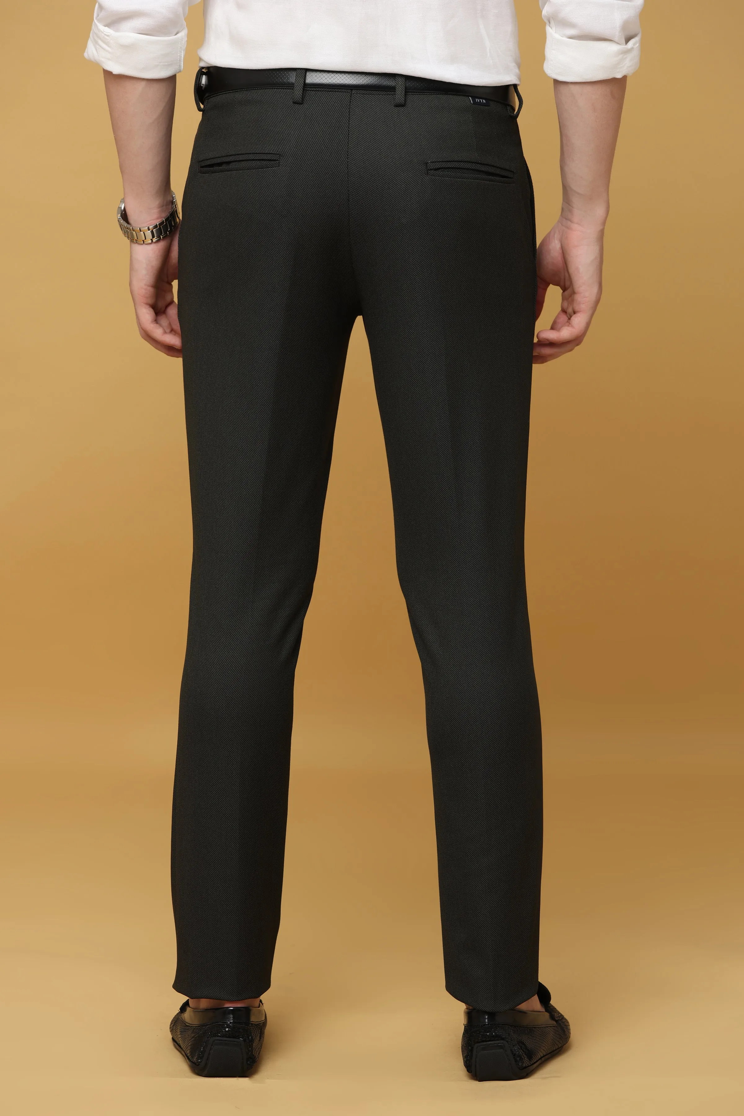 Ivyn Urbane Charcoal Black Formal Trousers