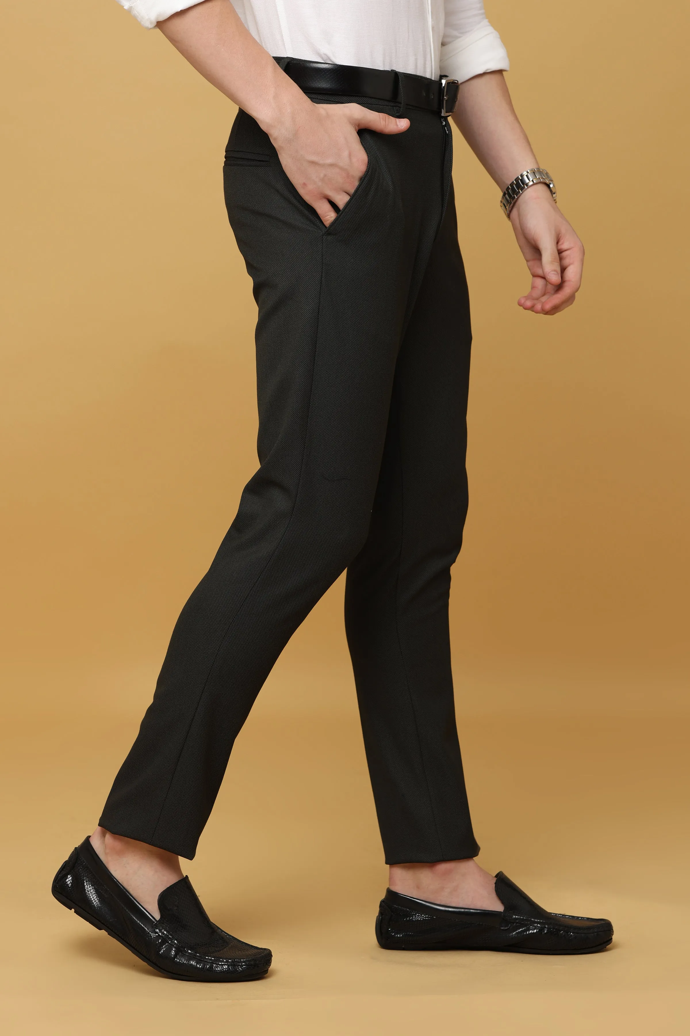 Ivyn Urbane Charcoal Black Formal Trousers