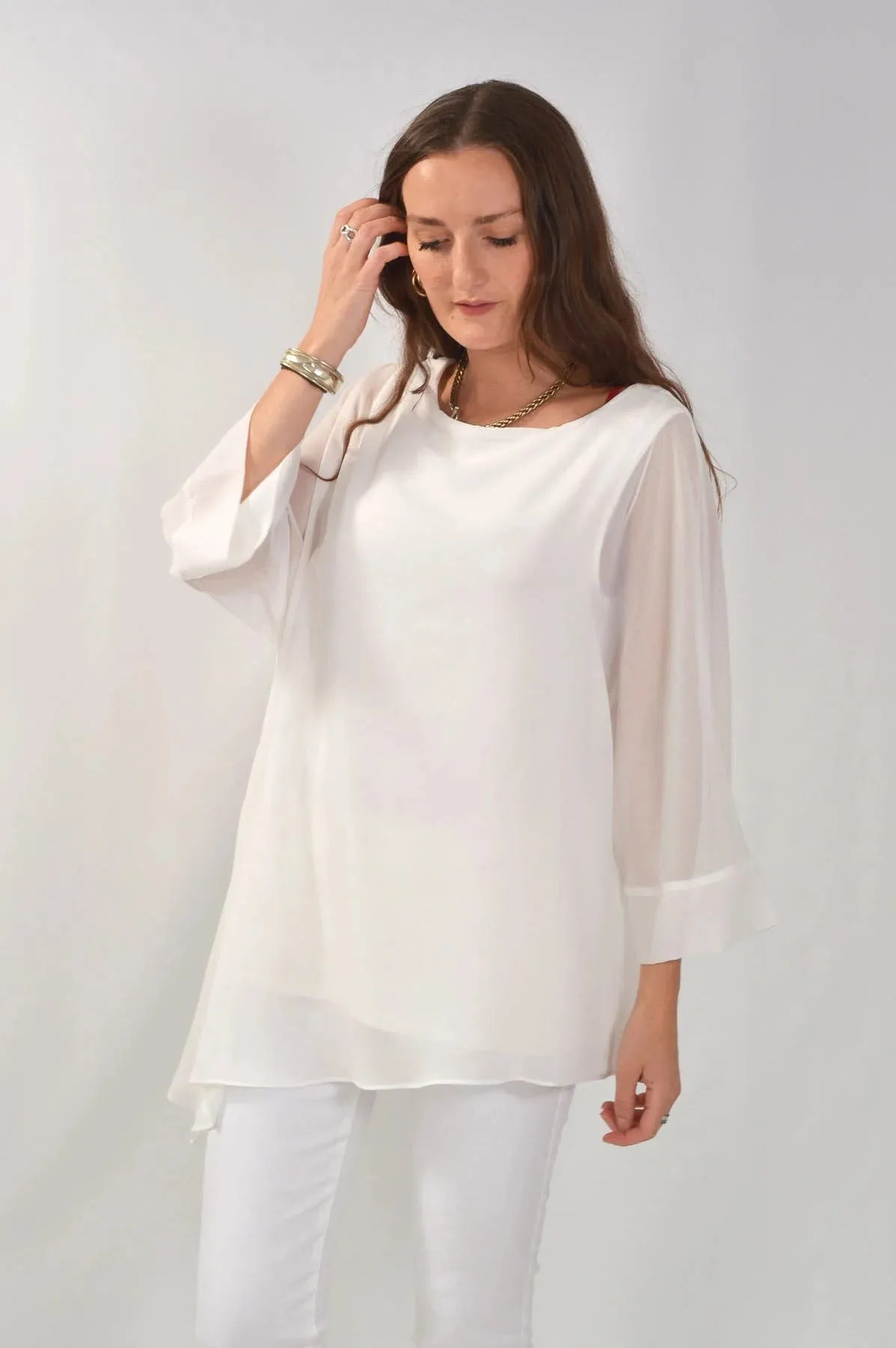 Layered Chiffon Swing Blouse