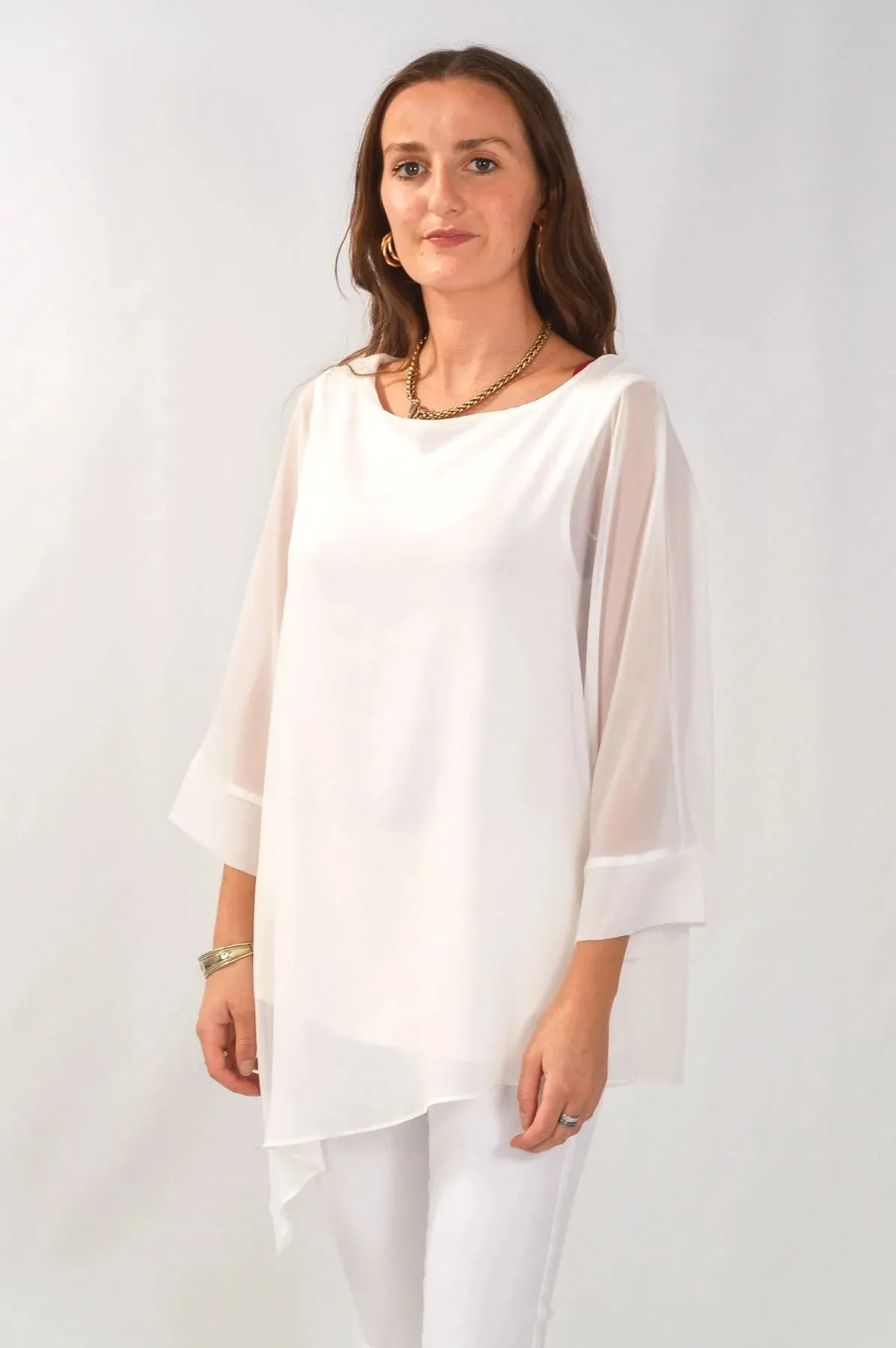 Layered Chiffon Swing Blouse