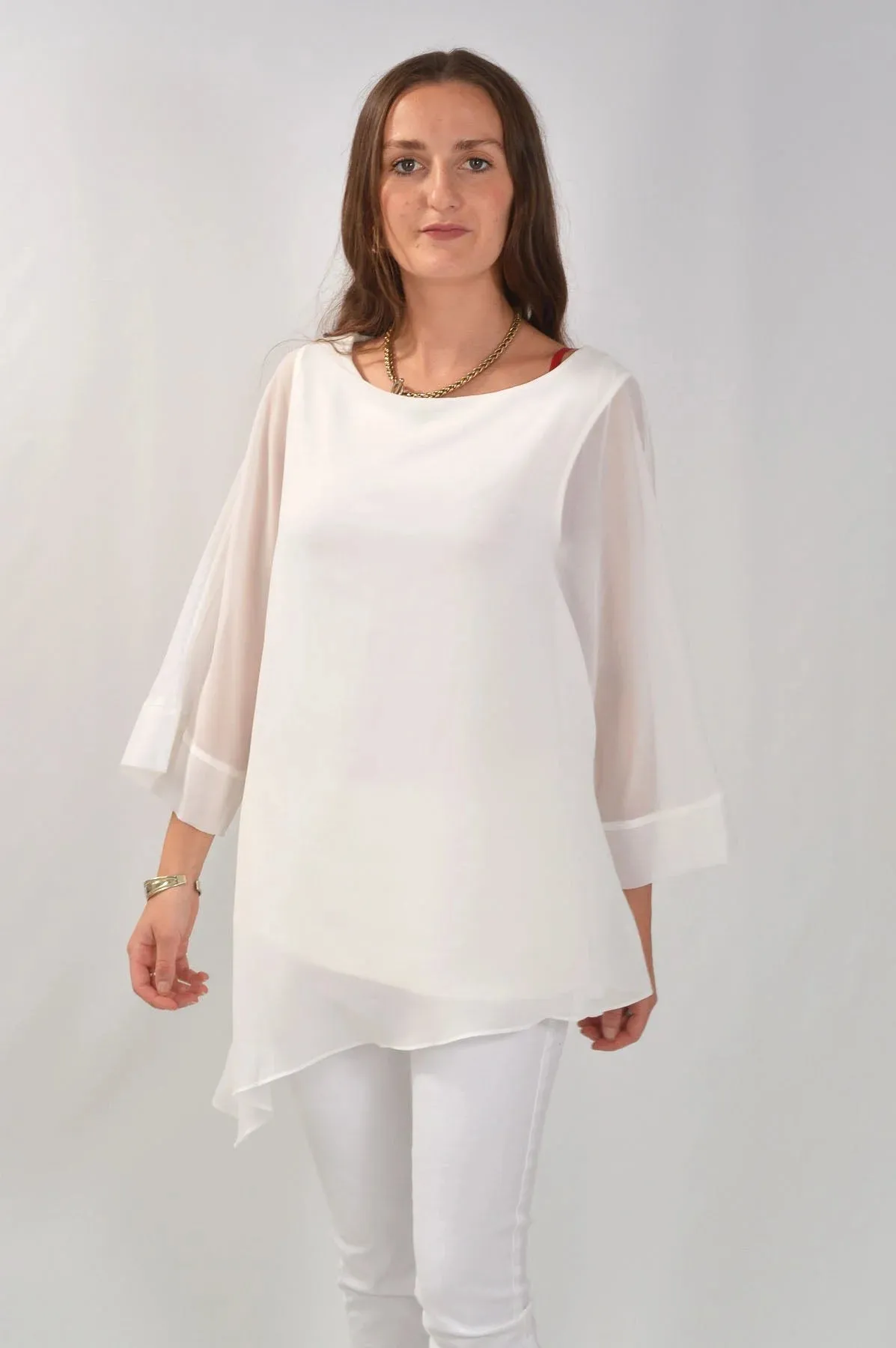 Layered Chiffon Swing Blouse