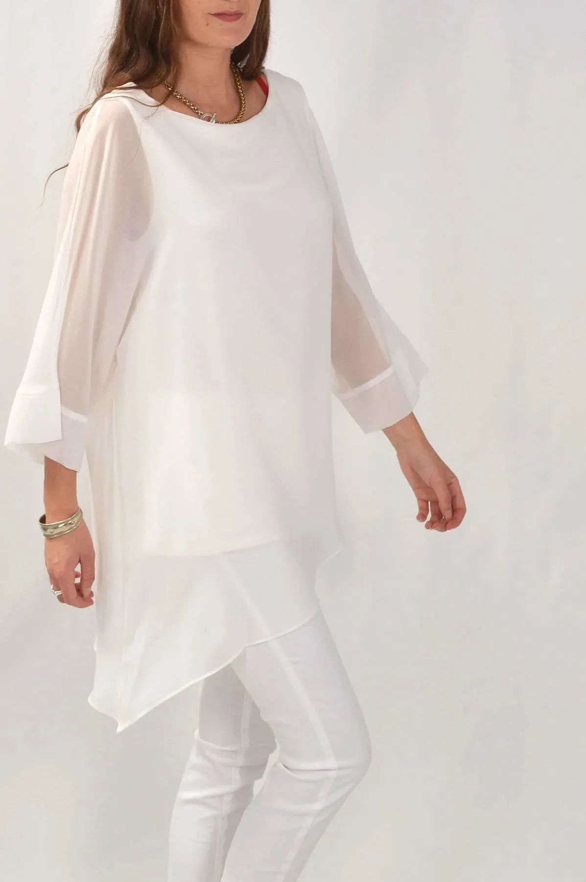 Layered Chiffon Swing Blouse