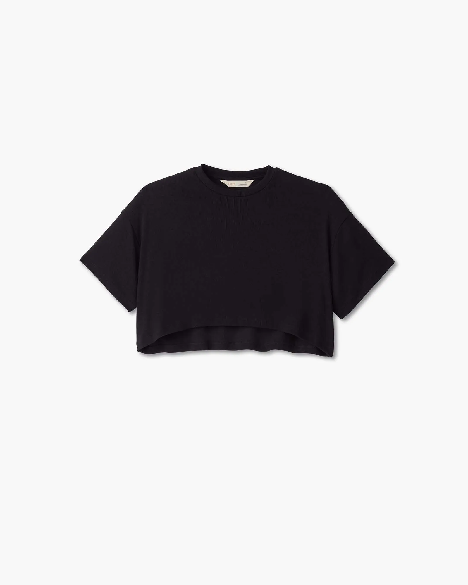 Light Rib Cropped Tee - Black