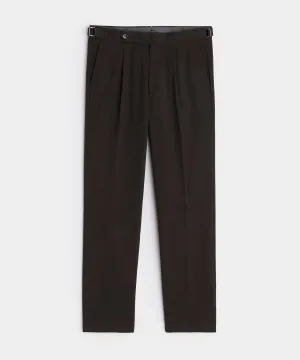 Lightweight Cotton Side Tab Trouser in Dark Chocolate