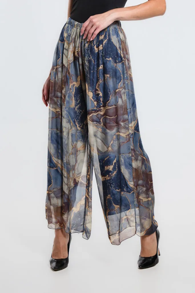 Marble Roxy Silk Straight Leg Pant (PL212M)