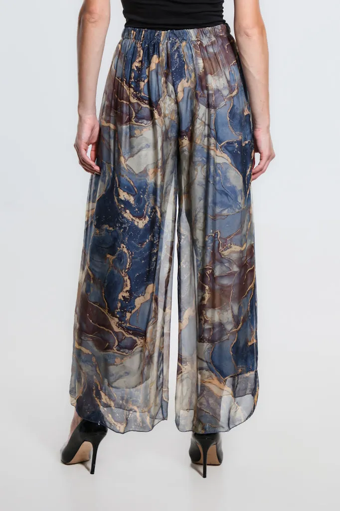 Marble Roxy Silk Straight Leg Pant (PL212M)