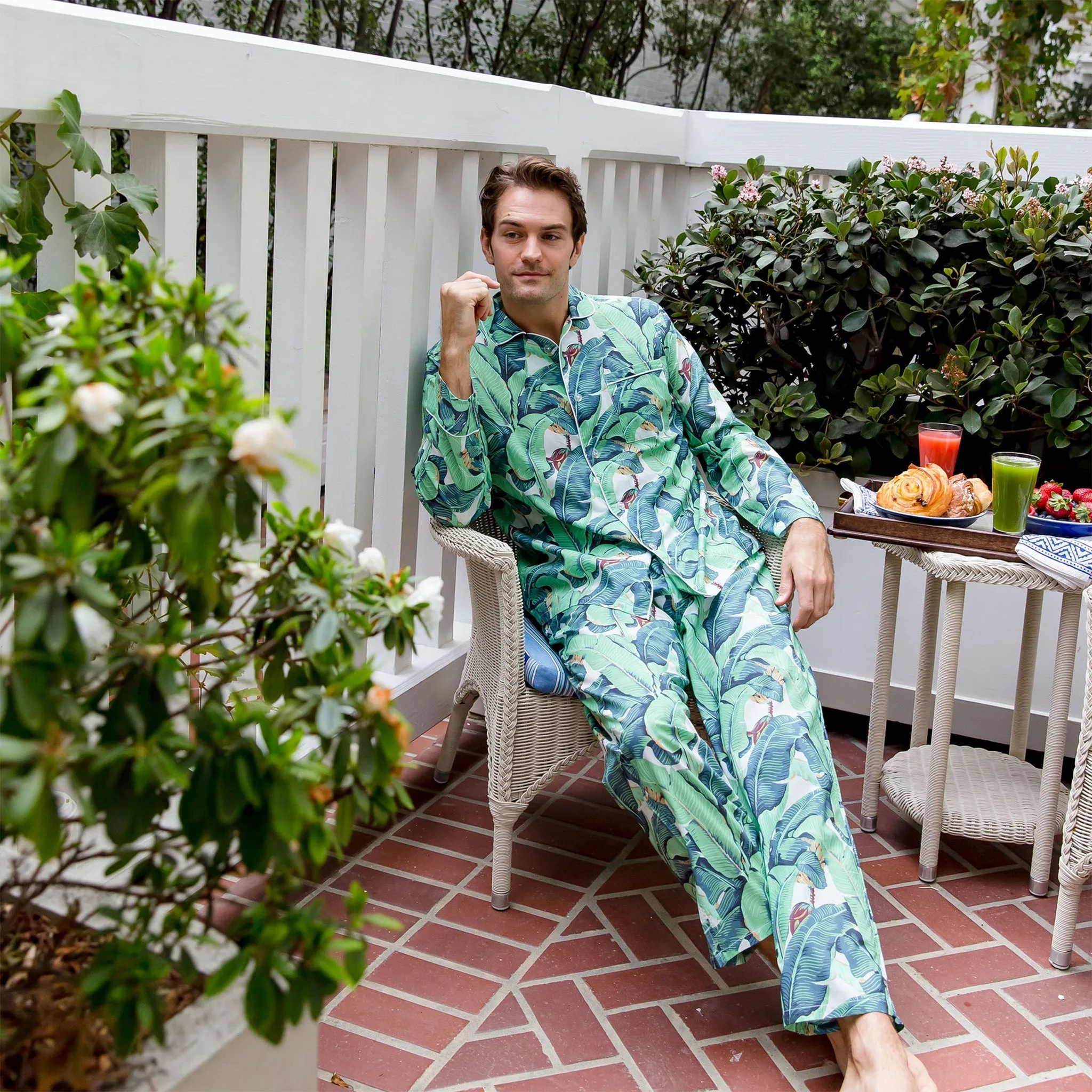 Men's Martinique® Banana Leaf Shirt   Pj Pant Set