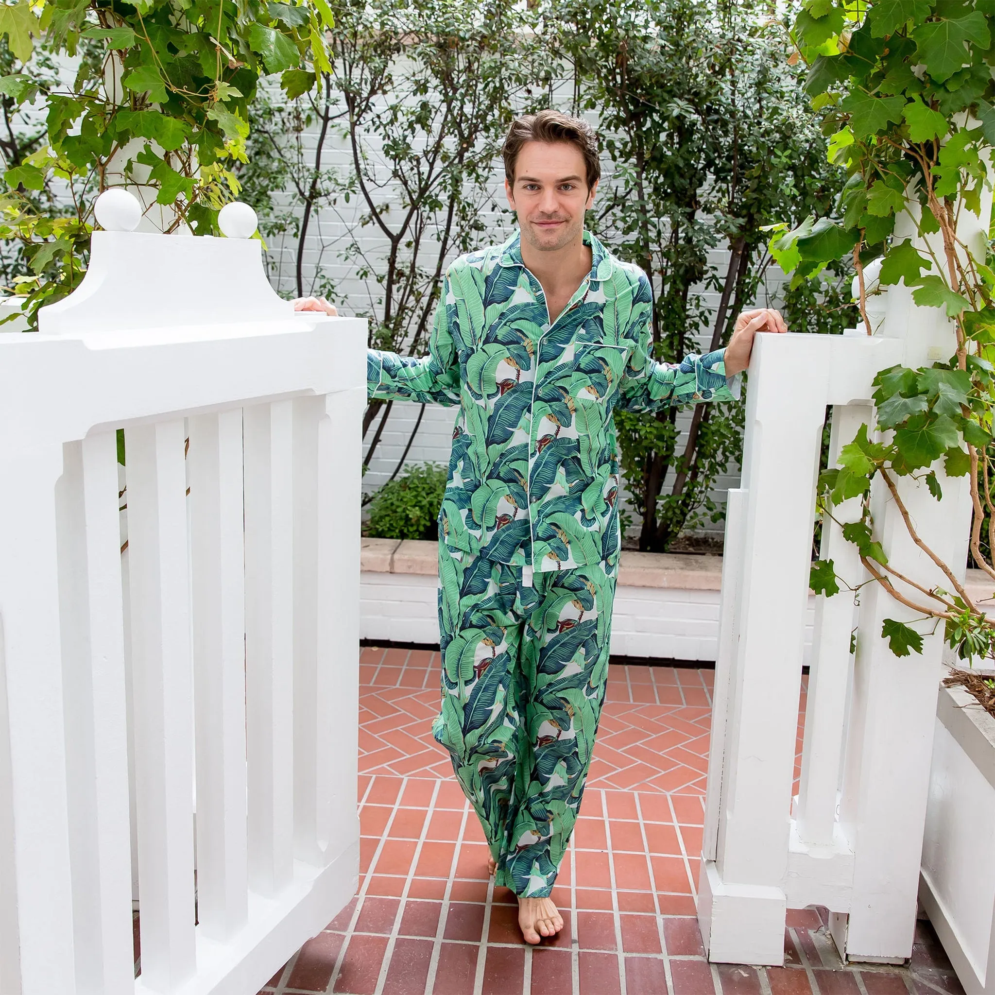 Men's Martinique® Banana Leaf Shirt   Pj Pant Set