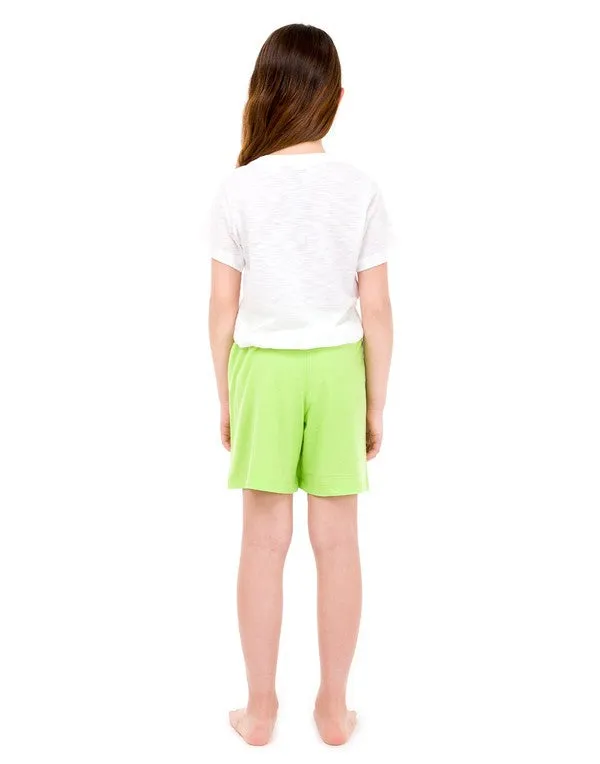 Neon Green Cotton Shorts