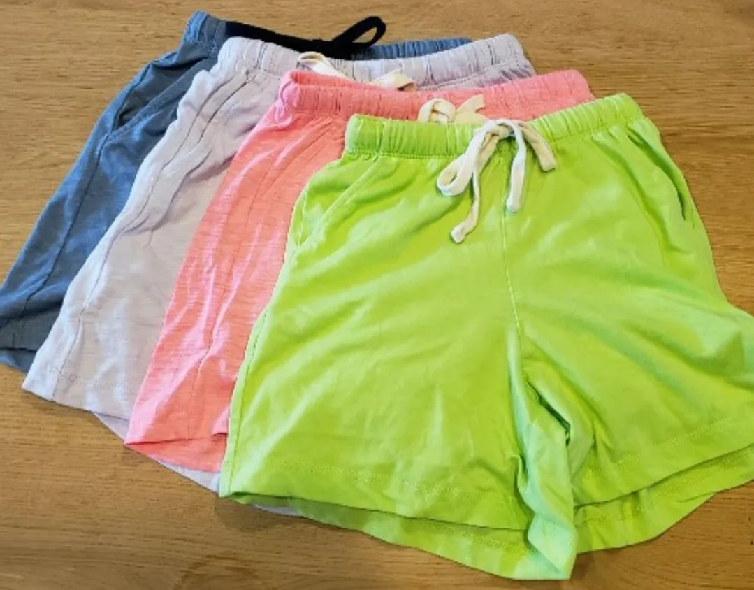 Neon Green Cotton Shorts