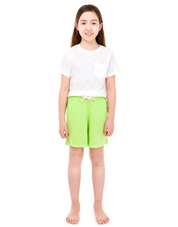 Neon Green Cotton Shorts