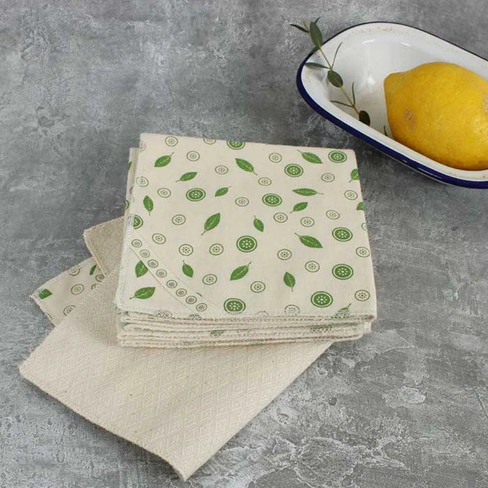 Organic Cotton Unpaper Towels - Mint Leaf - Pack of 5