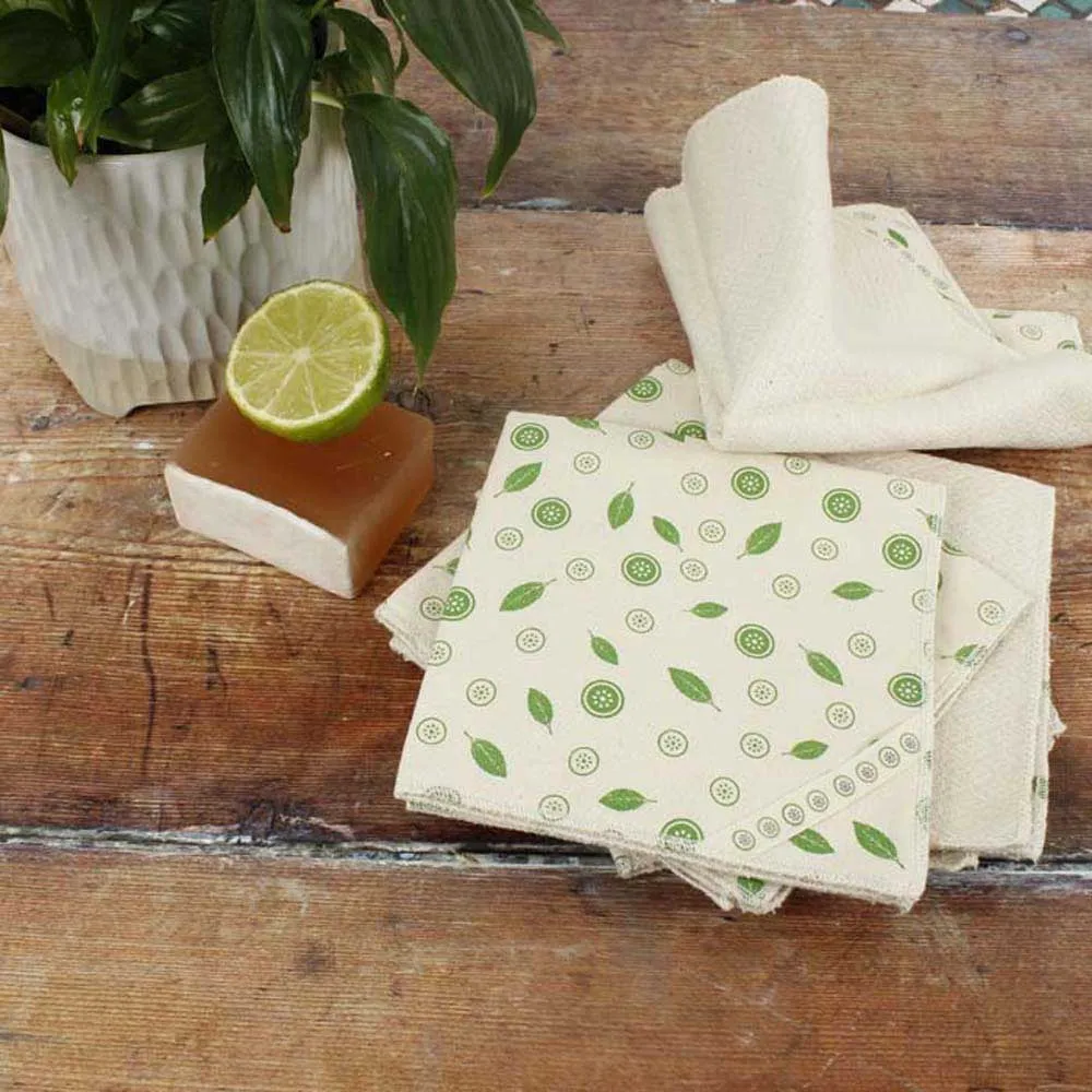 Organic Cotton Unpaper Towels - Mint Leaf - Pack of 5