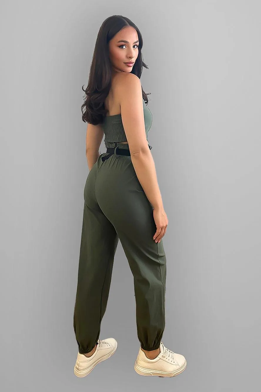 Paper Bag Waist Trousers & Bustier Set