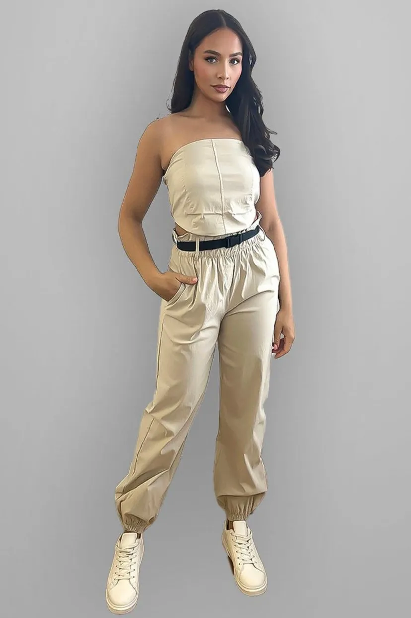 Paper Bag Waist Trousers & Bustier Set