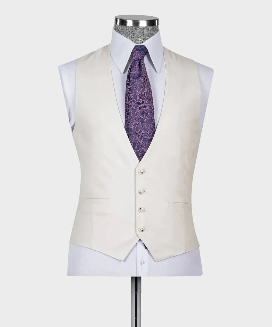 Peak Beige Classic Single Breasted Suit