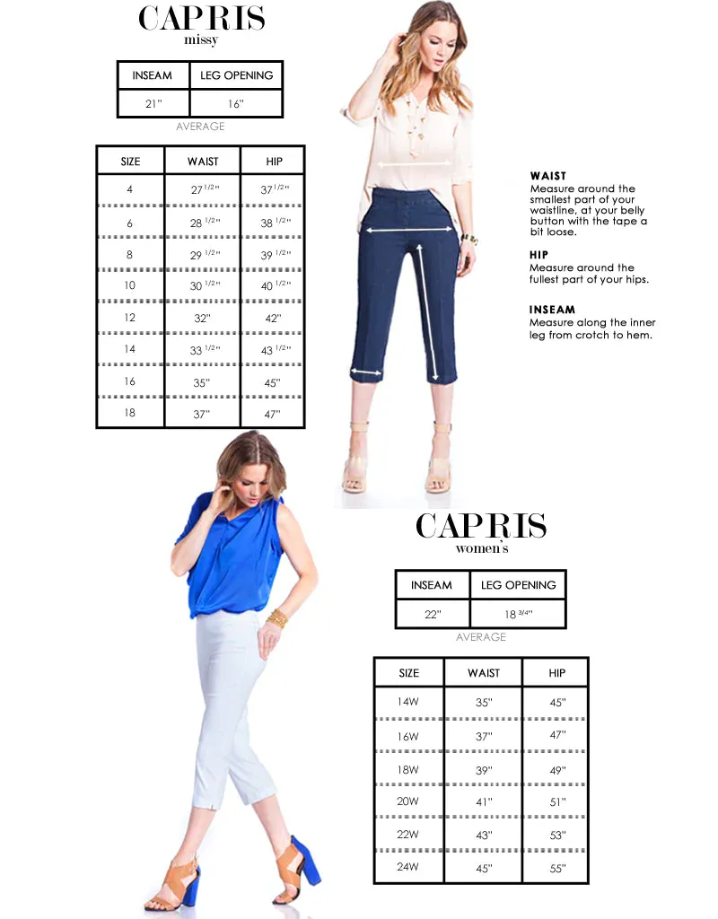 Plus Size Stone Capri Pants With Pockets