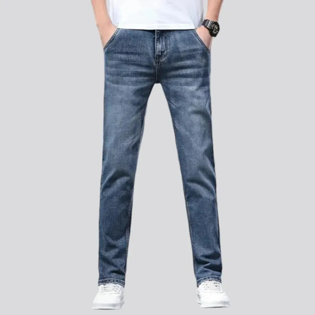 Polished men's thin jeans