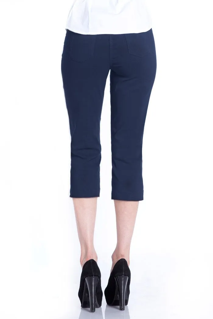 Pull On Capri Pants With Pockets - Midnight